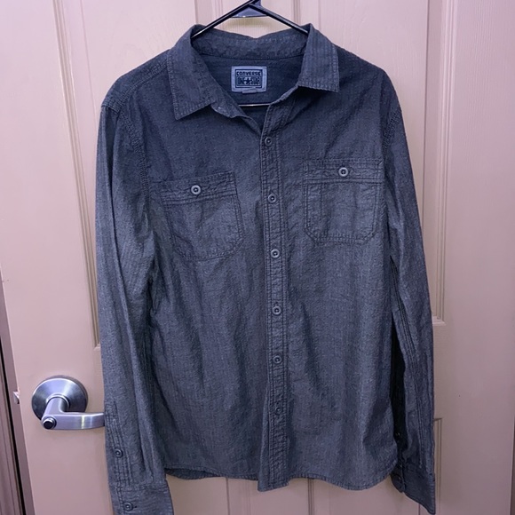 Medium Gray Casual Converse Button Down - Picture 2 of 4